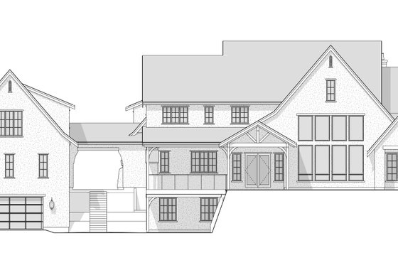 Exterior - Rear Elevation 3 for European House Plan #1114-19 - 6 bed, 4.5 bath