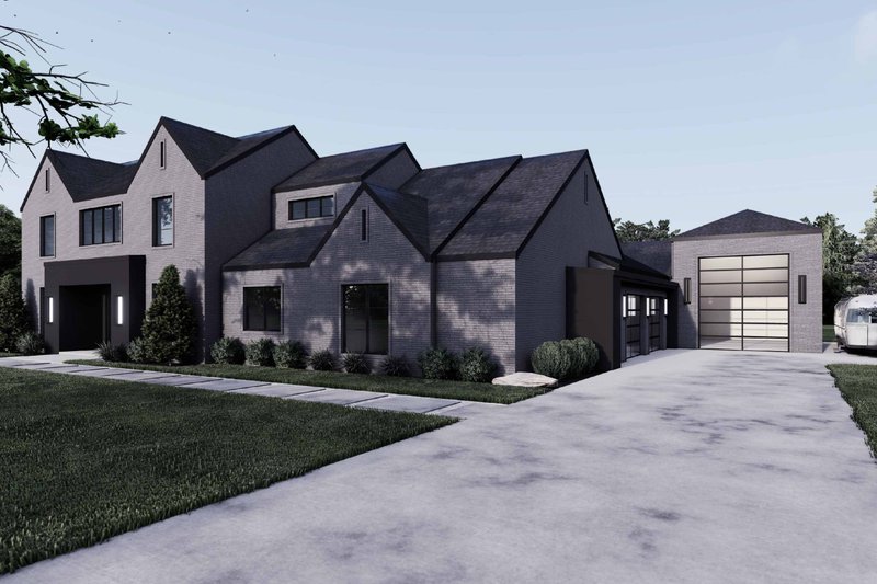 Dream House Plan - Exterior - Front Elevation 3 for Contemporary House Plan #923-402 - 6 bed, 6.5 bath