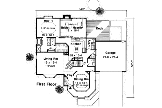 Floor Plan - Main Floor for Traditional House Plan #312-292 - 4 bed, 2.5 bath