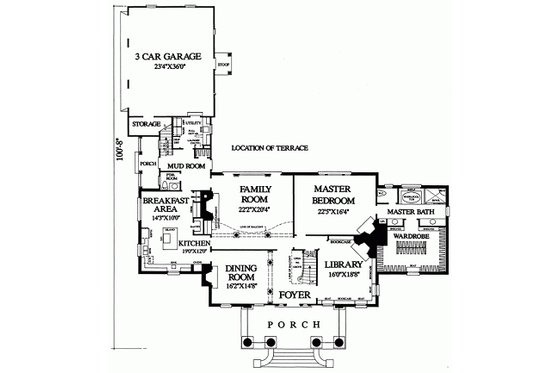 Floor Plan - Main Floor for Southern House Plan #137-120 - 4 bed, 4 bath