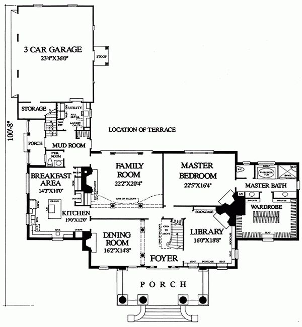 House Plan Design - Southern Floor Plan - Main Floor Plan #137-120