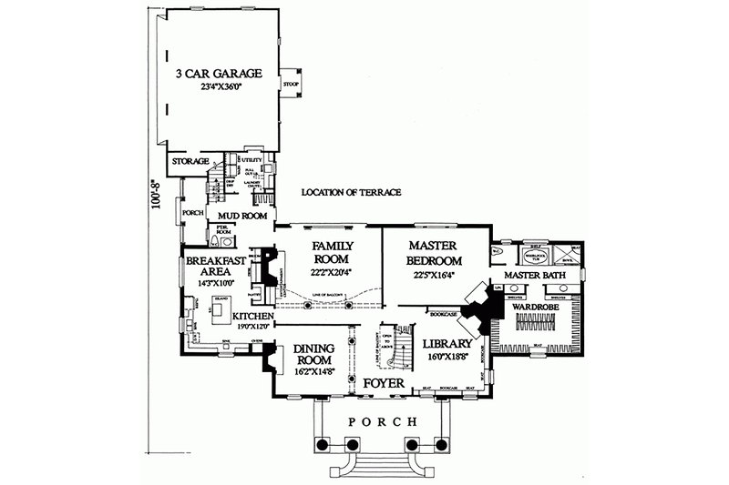 Dream House Plan - Floor Plan - Main Floor for Southern House Plan #137-120 - 4 bed, 4 bath