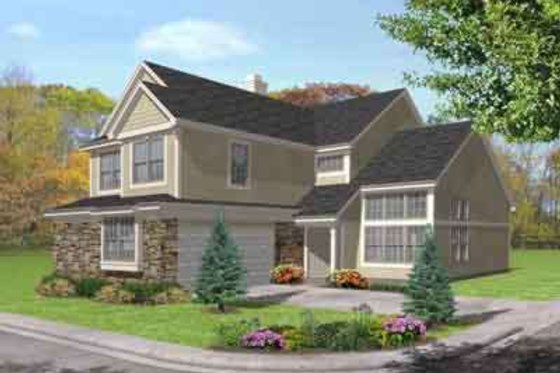 Exterior - Front Elevation for Traditional House Plan #50-280 - 4 bed, 3 bath
