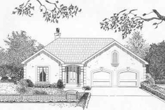 Exterior - Front Elevation for Ranch House Plan #6-157 - 3 bed, 2 bath