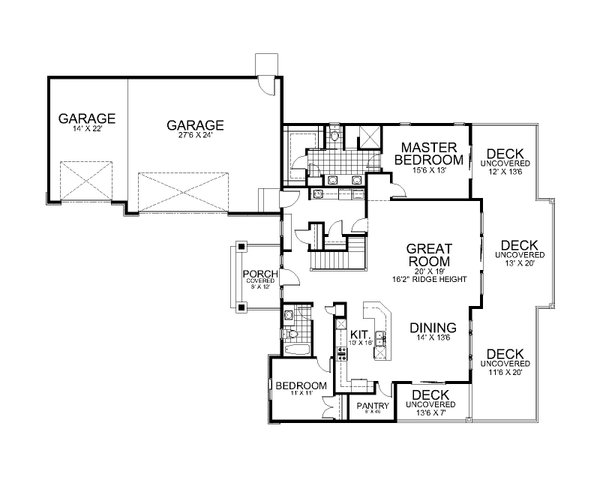 Architectural House Design - Craftsman Floor Plan - Main Floor Plan #112-200
