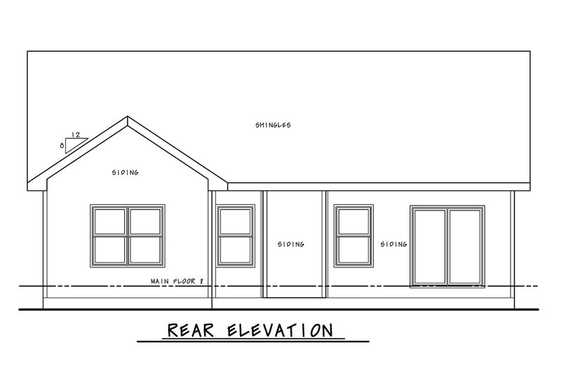 Dream House Plan - Exterior - Rear Elevation for Craftsman House Plan #20-2405 - 2 bed, 2 bath