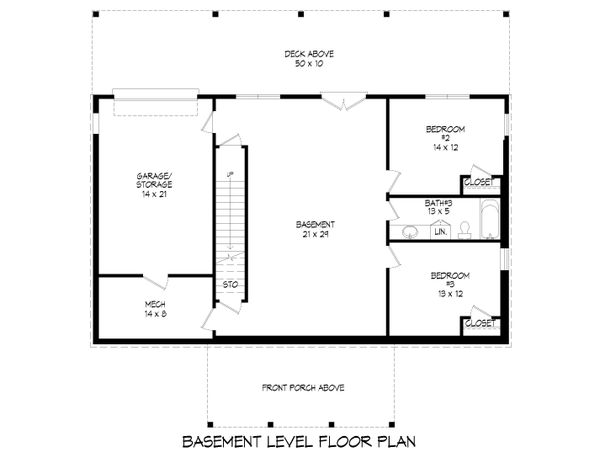 Farmhouse Floor Plan - Lower Floor Plan #932-388