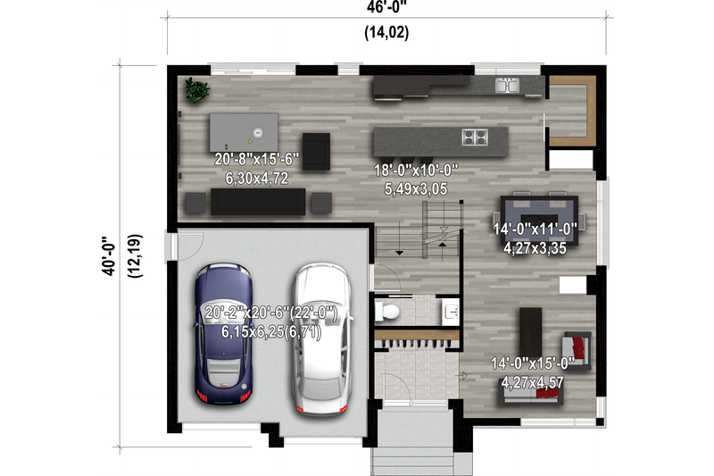 Architectural House Design - Floor Plan - Main Floor for Contemporary House Plan #25-4903 - 3 bed, 2.5 bath