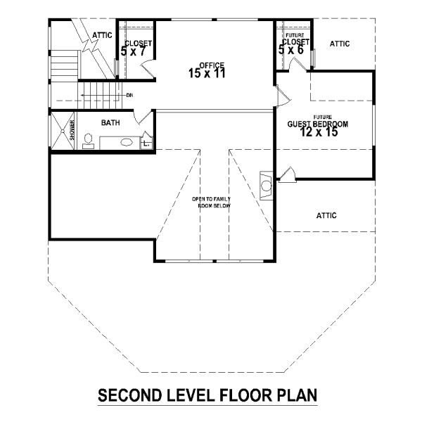 Bungalow Floor Plan - Upper Floor Plan #81-13872