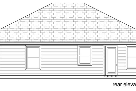 Exterior - Rear Elevation for Craftsman House Plan #84-582 - 3 bed, 1 bath