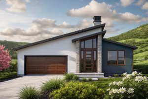 House Blueprint - Contemporary Exterior - Front Elevation Plan #124-1456