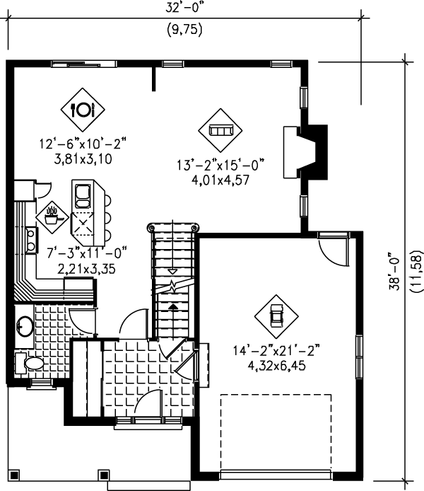 Dream House Plan - Traditional Floor Plan - Main Floor Plan #25-277