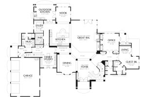 Floor Plan - Main Floor for European House Plan #48-962 - 5 bed, 6.5 bath