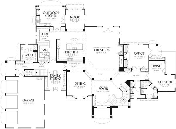 Dream House Plan - European Floor Plan - Main Floor Plan #48-962