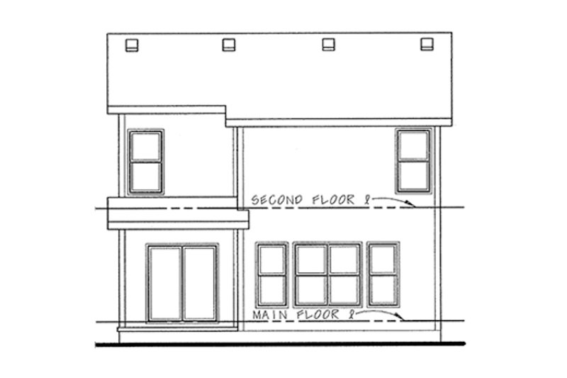 House Design - Exterior - Rear Elevation for Craftsman House Plan #20-2148 - 3 bed, 2.5 bath