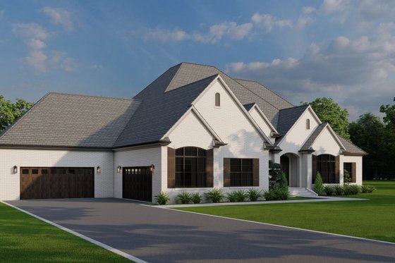 Exterior - Front Elevation 3 for European House Plan #923-437 - 3 bed, 3.5 bath
