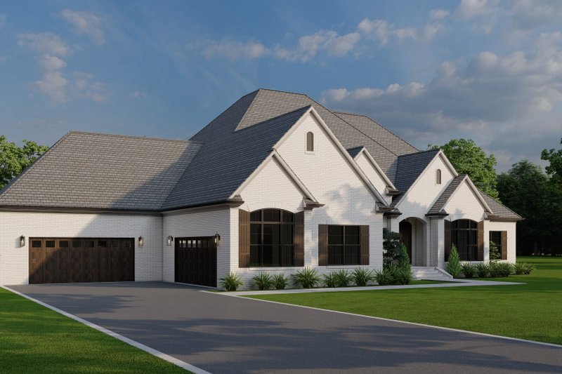 Architectural House Design - Exterior - Front Elevation 3 for European House Plan #923-437 - 3 bed, 3.5 bath