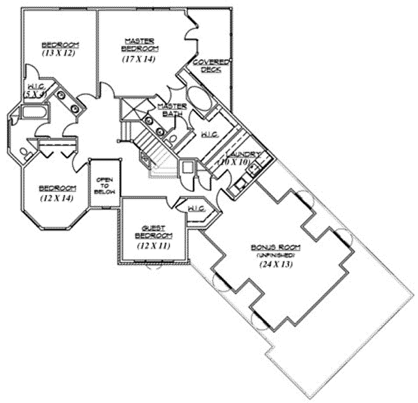 Victorian Floor Plan - Upper Floor Plan #5-204