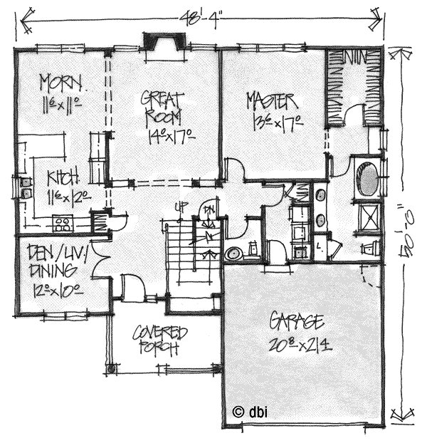 House Design - Country Floor Plan - Main Floor Plan #20-248