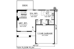Floor Plan - Main Floor for Modern House Plan #70-1503 - 3 bed, 2.5 bath
