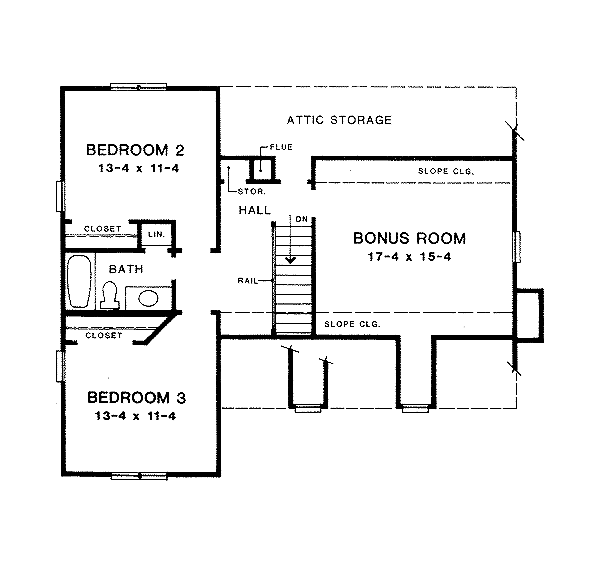 Farmhouse Floor Plan - Upper Floor Plan #10-217