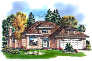 Traditional Exterior - Front Elevation Plan #18-1006