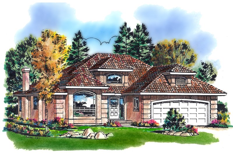Architectural House Design - Traditional Exterior - Front Elevation Plan #18-1006