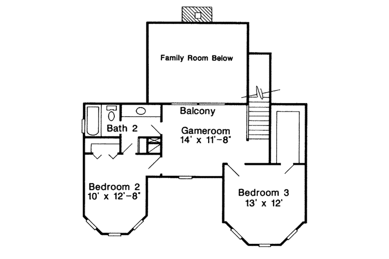 House Blueprint - Floor Plan - Upper Floor for Victorian House Plan #410-216 - 3 bed, 2.5 bath