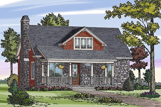 Exterior - Front Elevation for Craftsman House Plan #456-5 - 3 bed, 2.5 bath