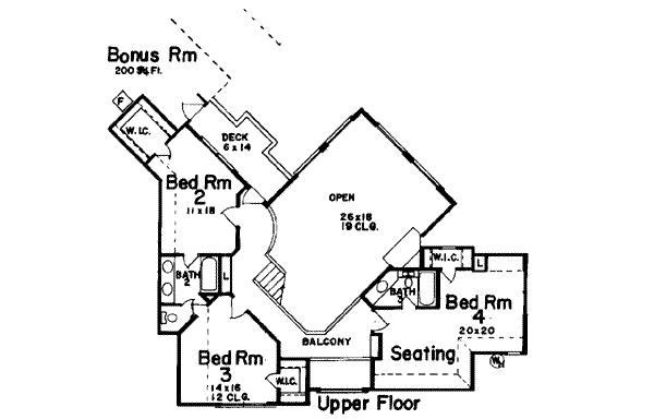 House Design - European Floor Plan - Upper Floor Plan #52-153
