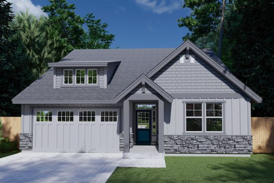 Exterior - Front Elevation for Craftsman House Plan #53-543 - 3 bed, 3 bath