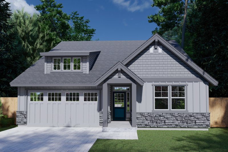 Craftsman Style House Plan - 3 Beds 3 Baths 2383 Sq/Ft Plan #53-543 Exterior