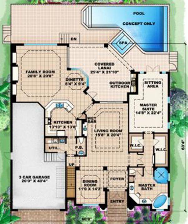 European Floor Plan - Main Floor Plan #27-424