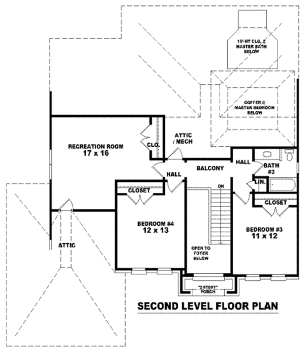 European Floor Plan - Upper Floor Plan #81-932