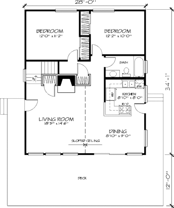 Cabin Floor Plan - Main Floor Plan #320-404