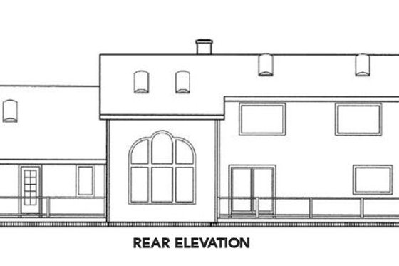 Exterior - Rear Elevation for Traditional House Plan #60-242 - 4 bed, 2.5 bath