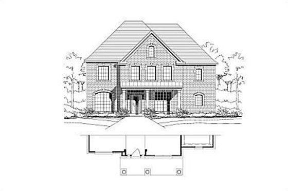 Exterior - Front Elevation for Traditional House Plan #411-221 - 4 bed, 2 bath