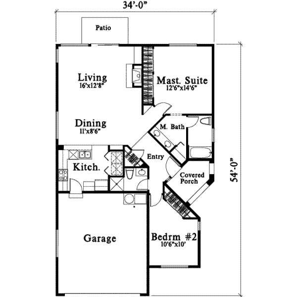 Bungalow Floor Plan - Main Floor Plan #78-188
