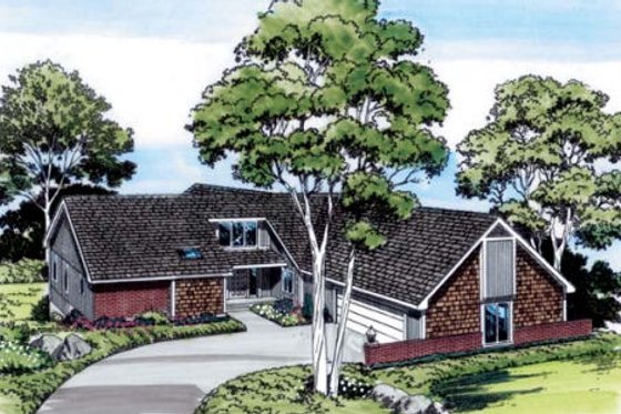 Exterior - Front Elevation House Plan #312-416 - 4 bed, 3 bath