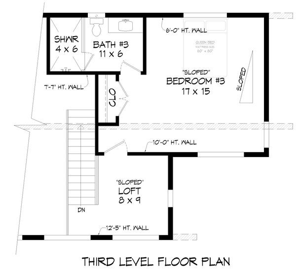 Contemporary Floor Plan - Upper Floor Plan #932-1223