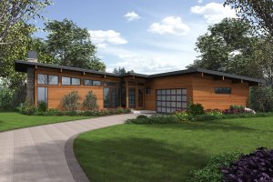 Home Plan - Contemporary Exterior - Front Elevation Plan #48-1001