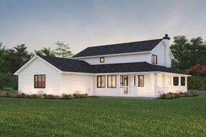 Exterior - Rear Elevation for Farmhouse House Plan #18-4460 - 5 bed, 2.5 bath
