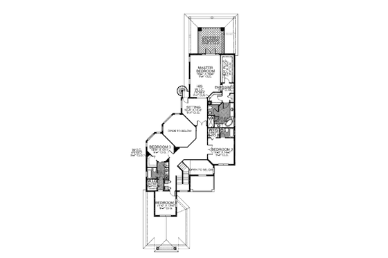 Floor Plan - Upper Floor for Mediterranean House Plan #420-239 - 5 bed, 5 bath