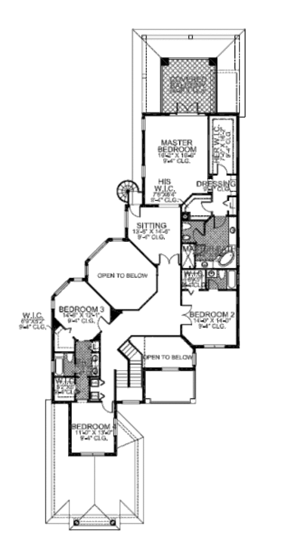 Mediterranean Floor Plan - Upper Floor Plan #420-239