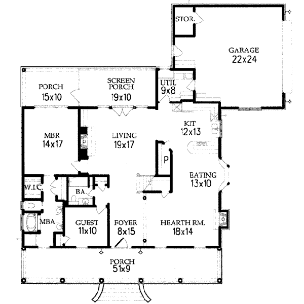 Country Floor Plan - Main Floor Plan #15-210
