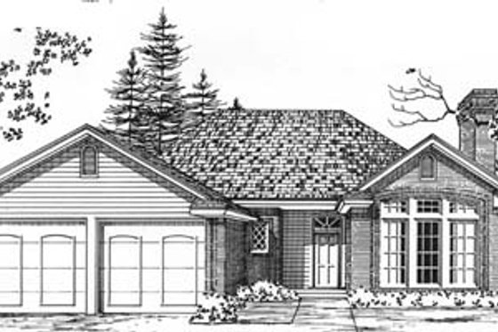 Exterior - Front Elevation for Traditional House Plan #310-567 - 3 bed, 2 bath