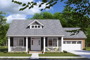 Cottage Exterior - Front Elevation Plan #513-3