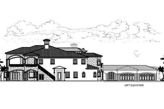 Exterior - Other Elevation 3 for Mediterranean House Plan #420-200 - 7 bed, 9.5 bath