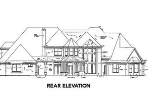 Exterior - Rear Elevation for European House Plan #141-218 - 4 bed, 4.5 bath