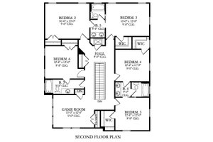 Floor Plan - Upper Floor for Farmhouse House Plan #1058-176 - 6 bed, 4.5 bath